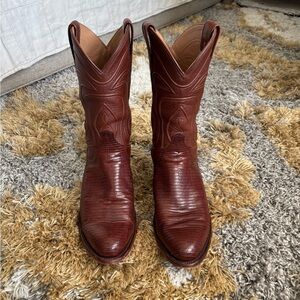 Tecovas Men’s Nolan Boots! Lizard Skin, Bourbon Color, 10.5 D-Average